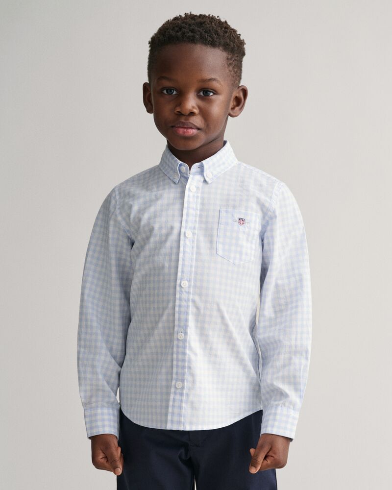 Kids Shield Gingham Poplin Shirt