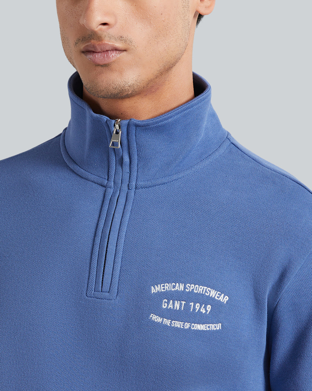 Small Graphic Sweat Half Zip Vintage Blue / M