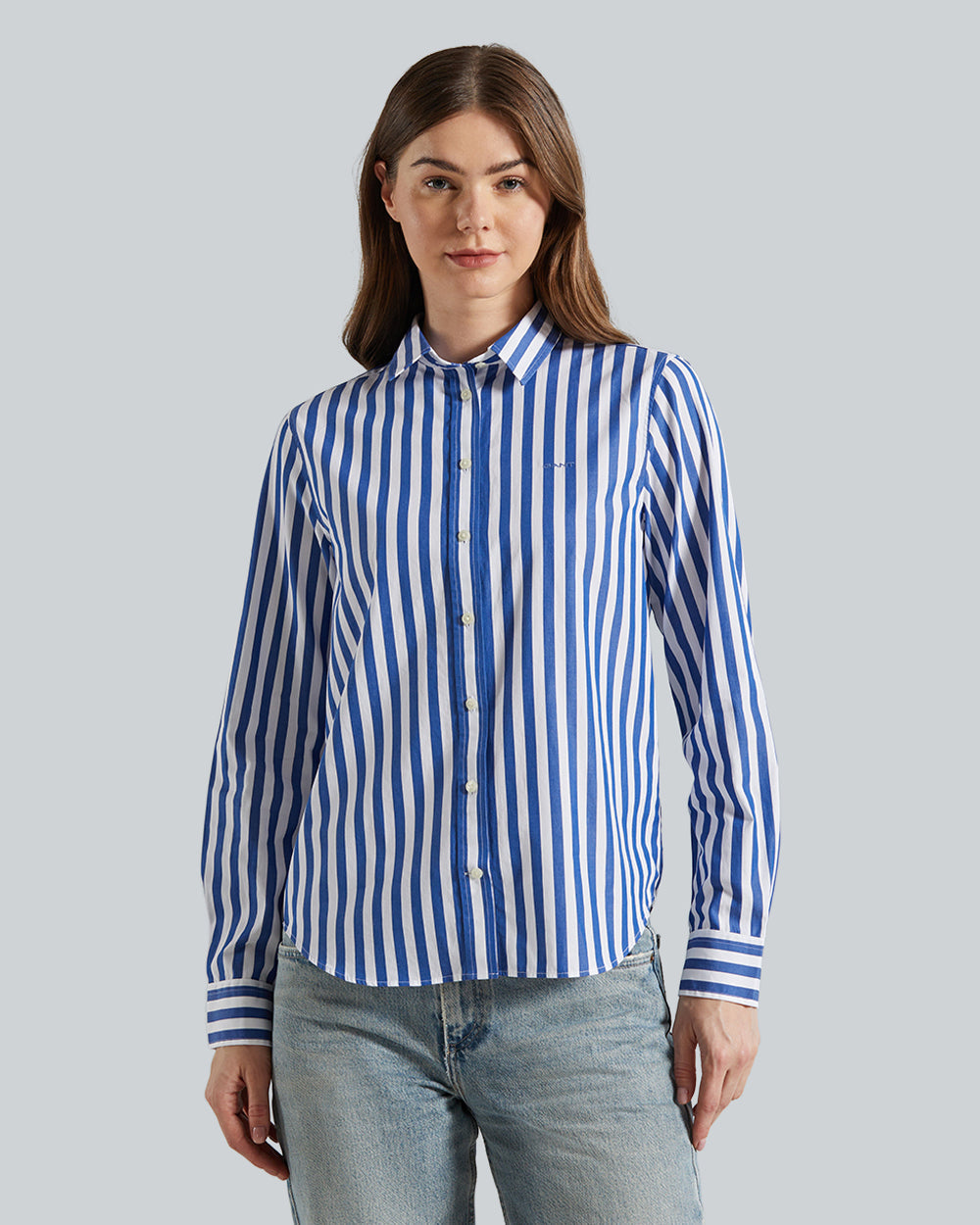 Reg Poplin Wide Striped Shirt 416-GAN / 36