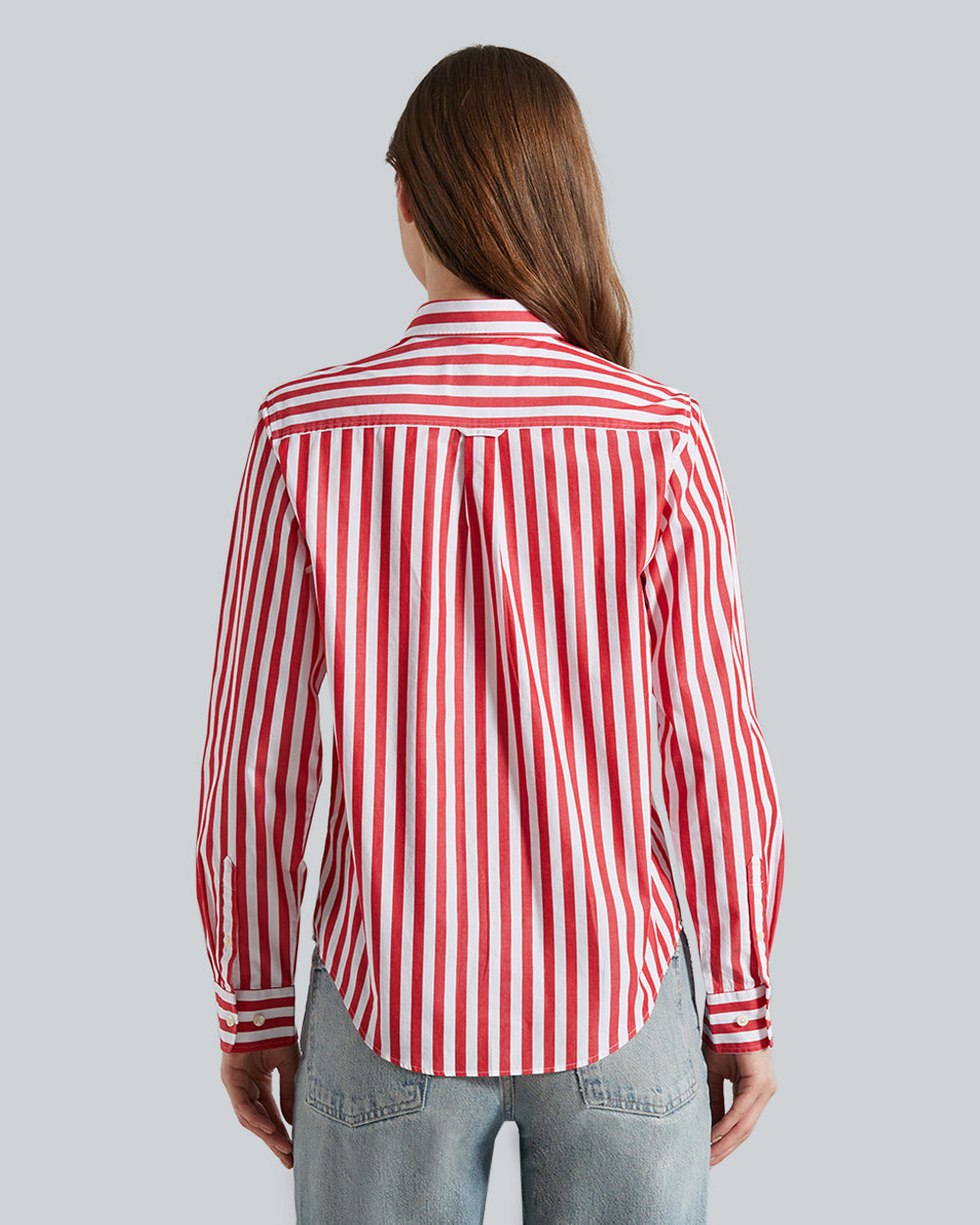 Reg Poplin Wide Striped Shirt Red / 36