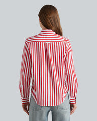 Reg Poplin Wide Striped Shirt Red / 36