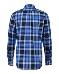 Reg Classic Poplin Check Shirt Blue / S