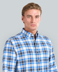 REG TEXTURE CHECK SHIRT Blue / L