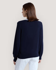 CONTRAST V-NECK Blue / M