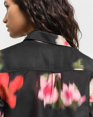 REG FLORAL CTN SILK SHIRT Black / 32