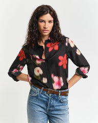 REG FLORAL CTN SILK SHIRT Black / 32