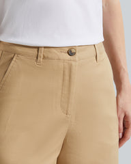 WIDE LEG CROPPED COTTON PANTS Dark Khaki / 36