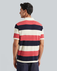 BLOCK STRIPE SS POLO Cream / L
