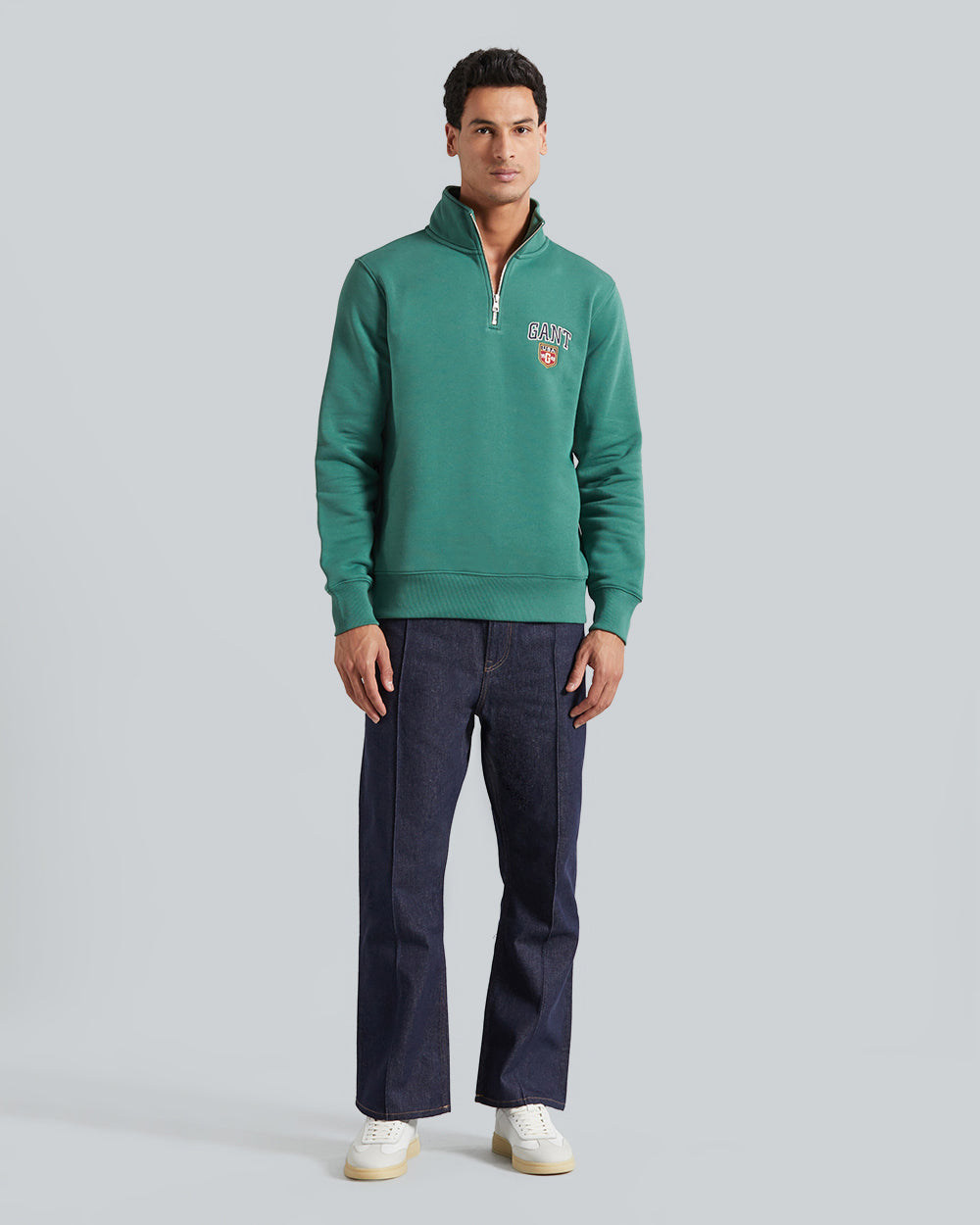 GRAPHIC HALF ZIP Green / L