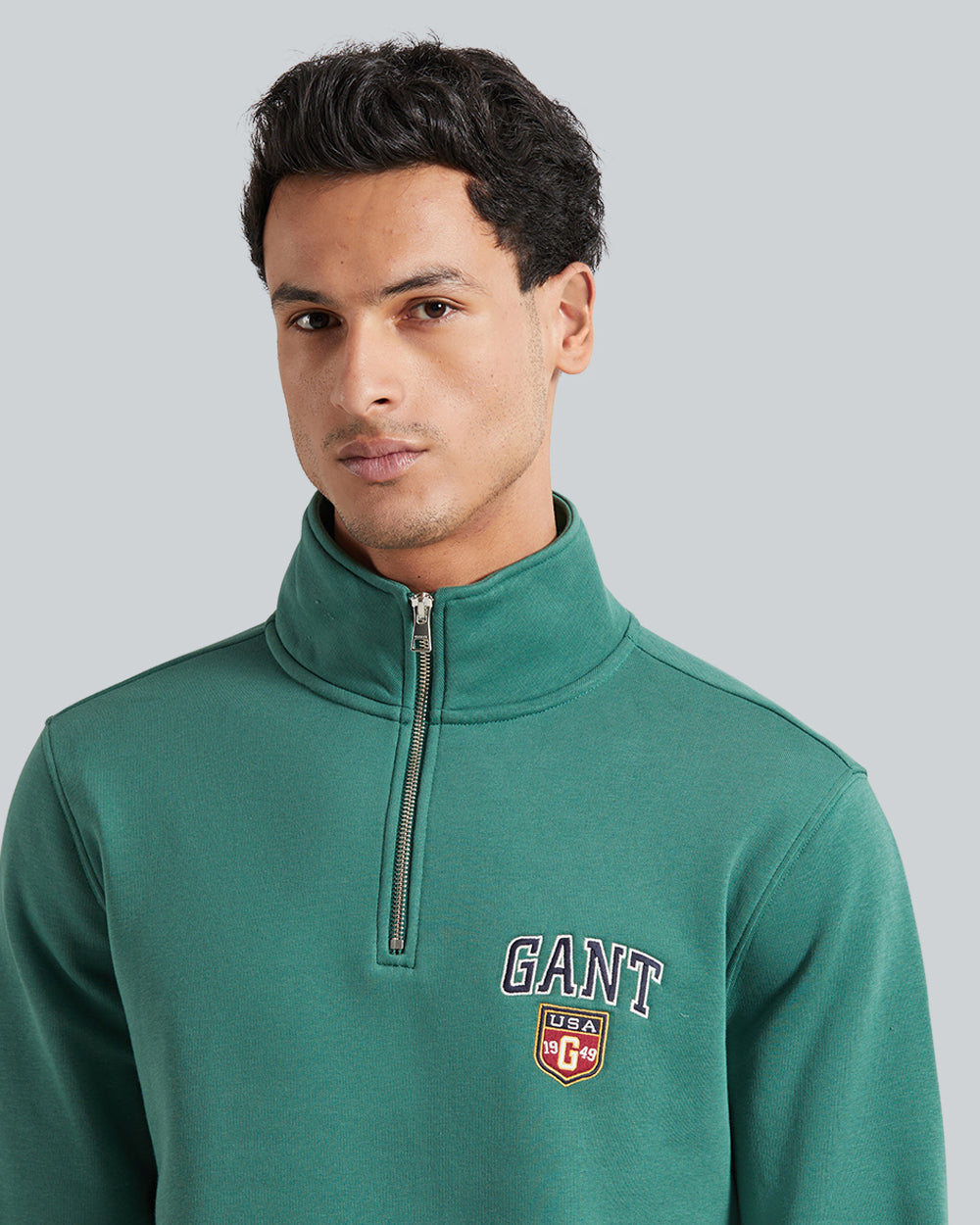GRAPHIC HALF ZIP Green / L