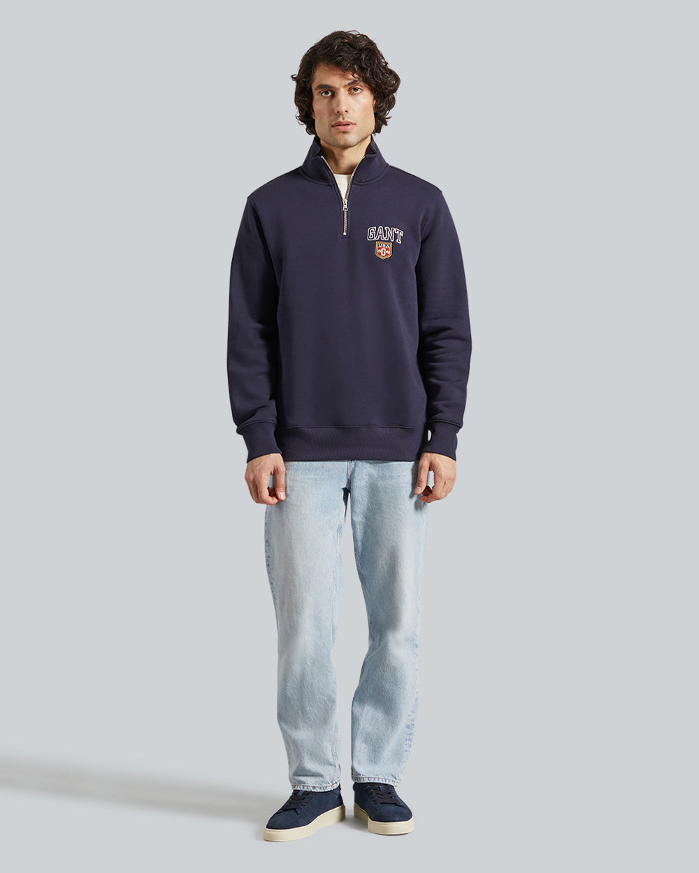 GRAPHIC HALF ZIP Blue / L