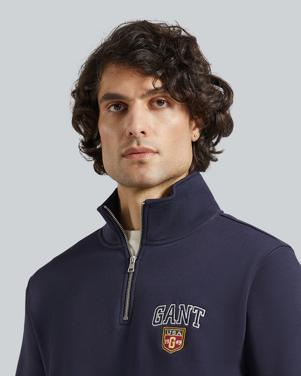 GRAPHIC HALF ZIP Blue / L
