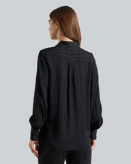 REG SATIN STRIPED SHIRT Black / 36