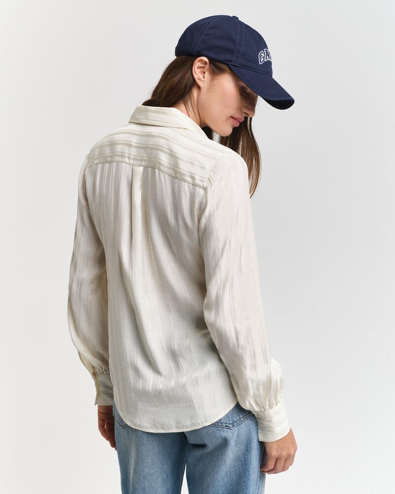 REG SATIN STRIPED SHIRT Cream / 32