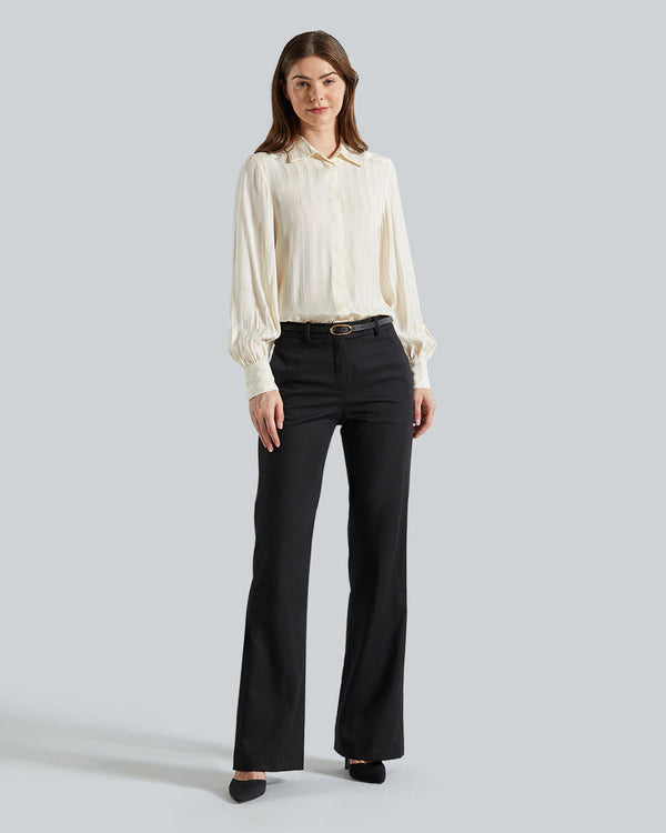 REG SATIN STRIPED SHIRT Cream / 36