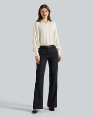 REG SATIN STRIPED SHIRT Cream / 36