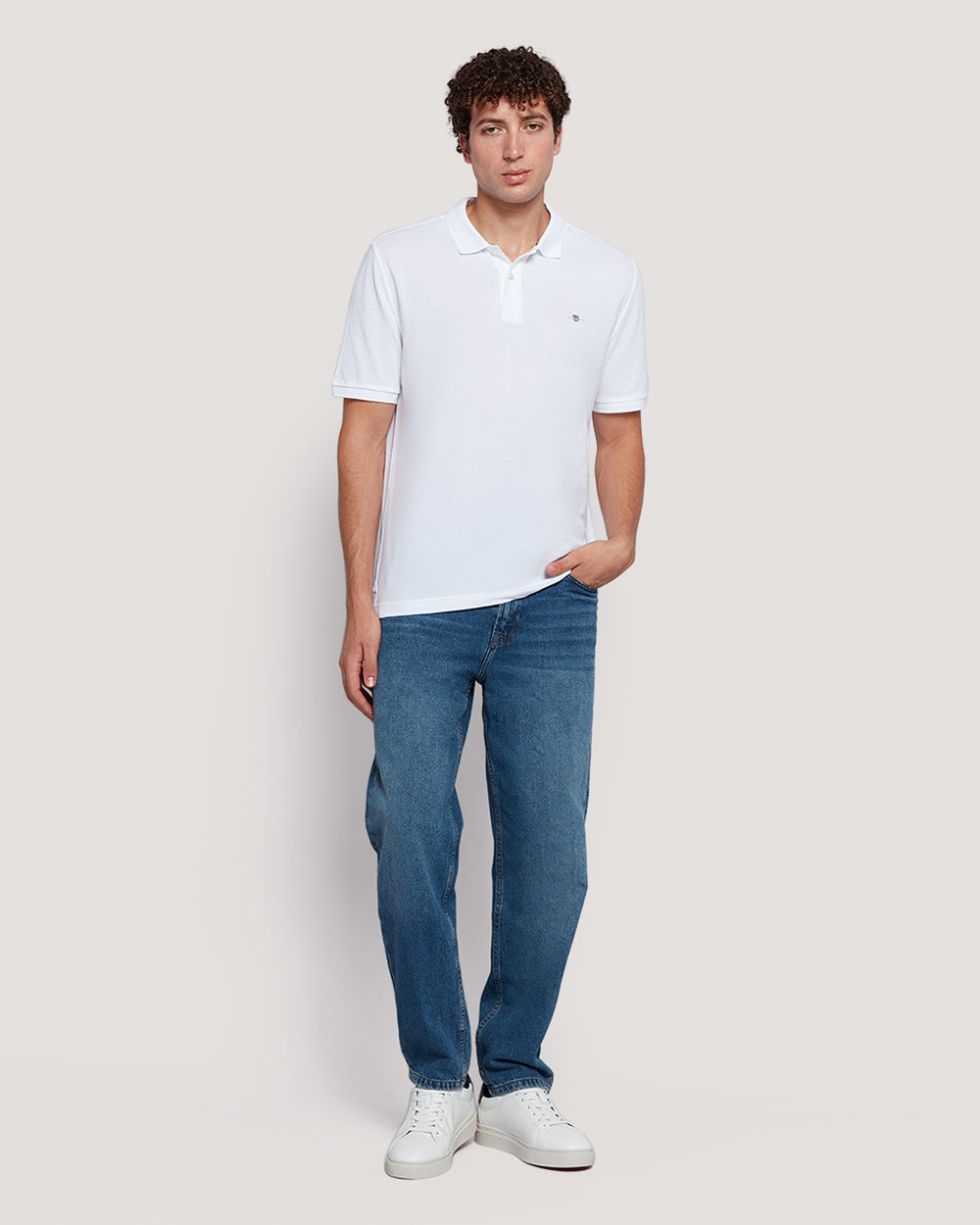 Shield Logo Ss Polo White / M