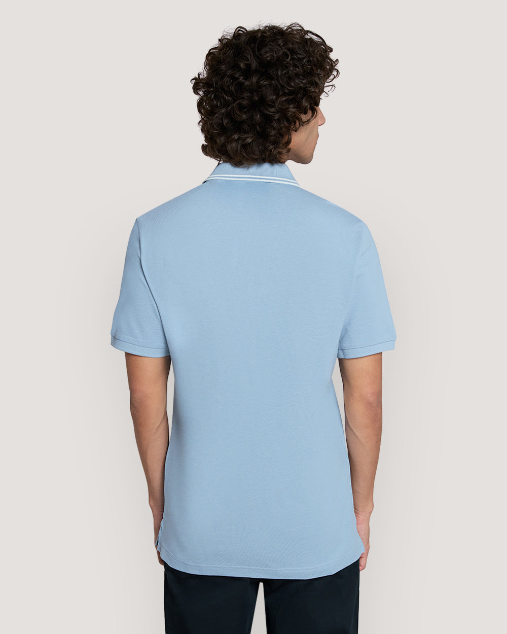 Tipping Collar Ss Polo Blue / M