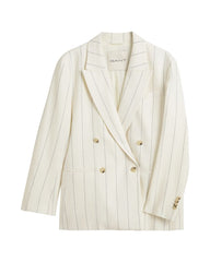 Pinstriped Linen Club Blazer