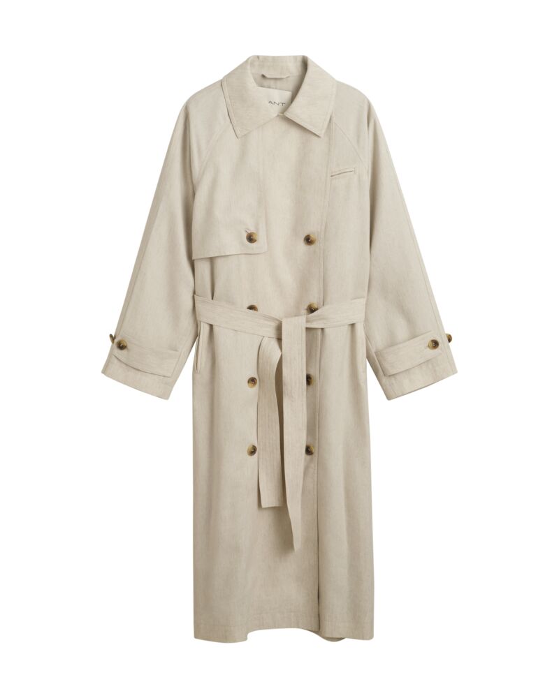 Linen Blend Trench Coat
