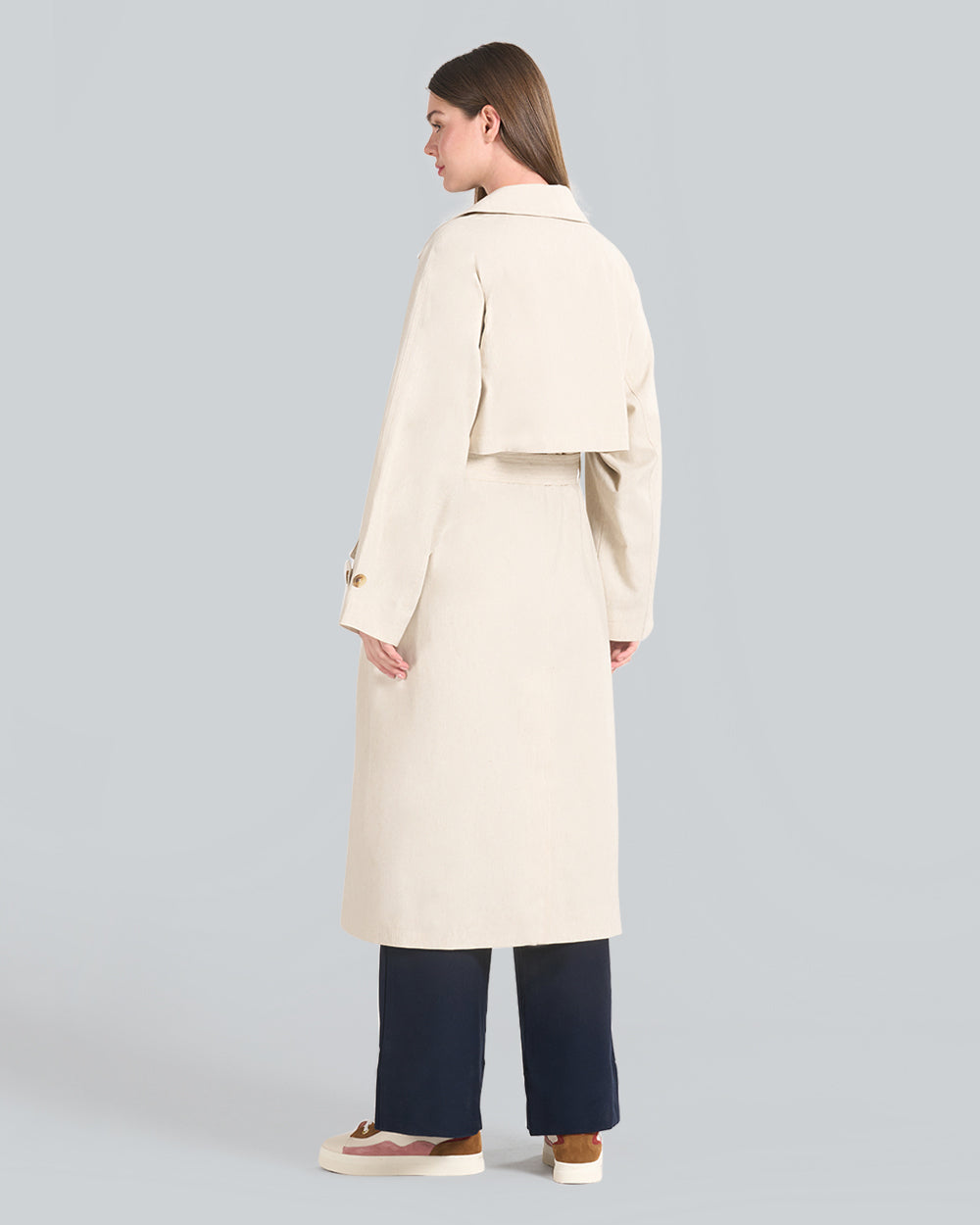 Linen Blend Trench Coat
