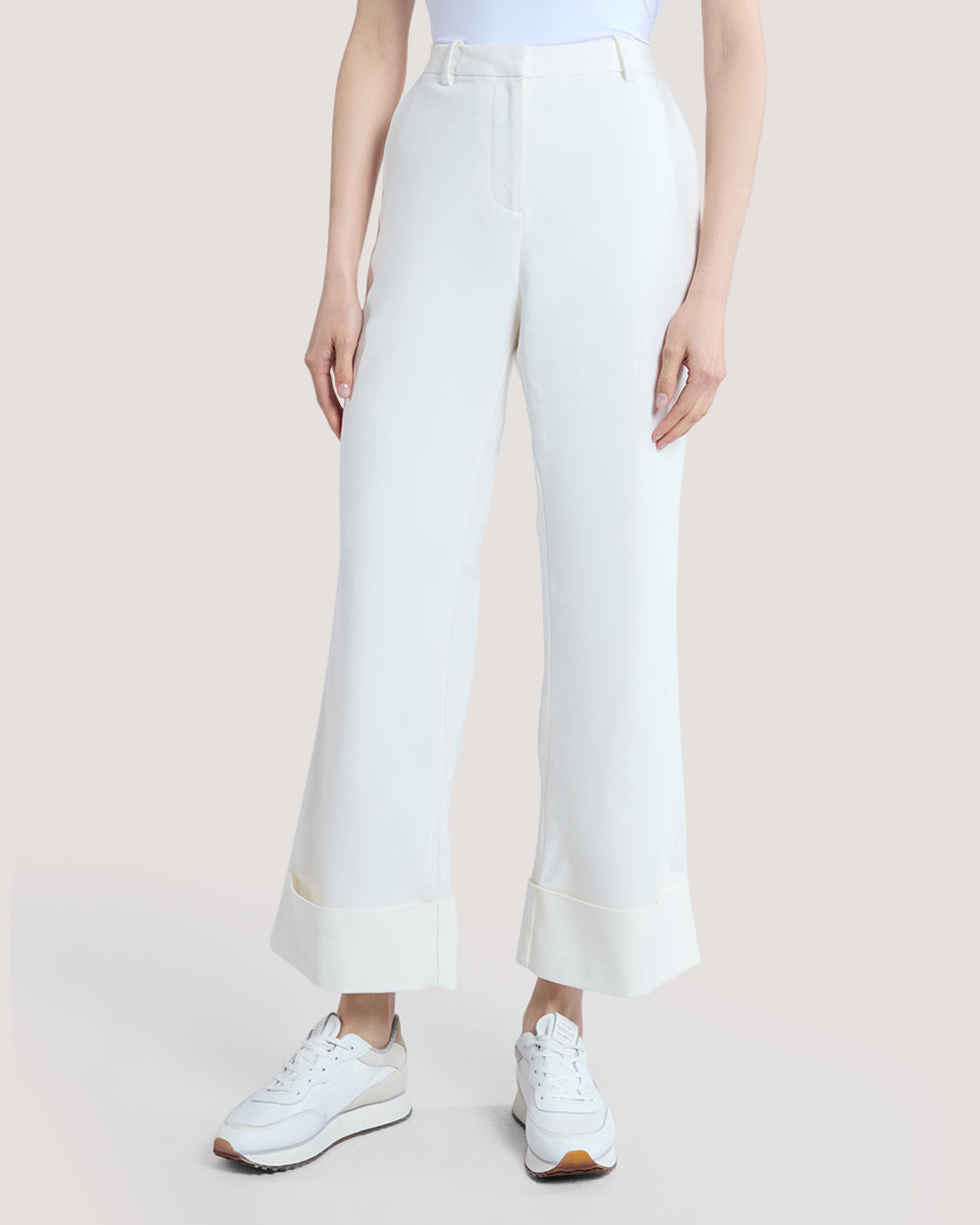 Creased Turn-Up Pants