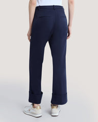 Creased Turn-Up Pants Blue / 36