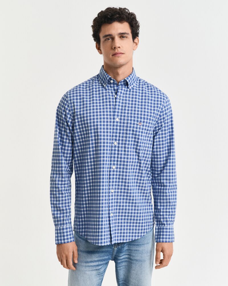 REG CLASSIC POPLIN CHECK SHIRT Blue / S