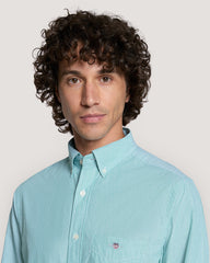 Regular Fit Striped Dobby Dot Shirt Green / M