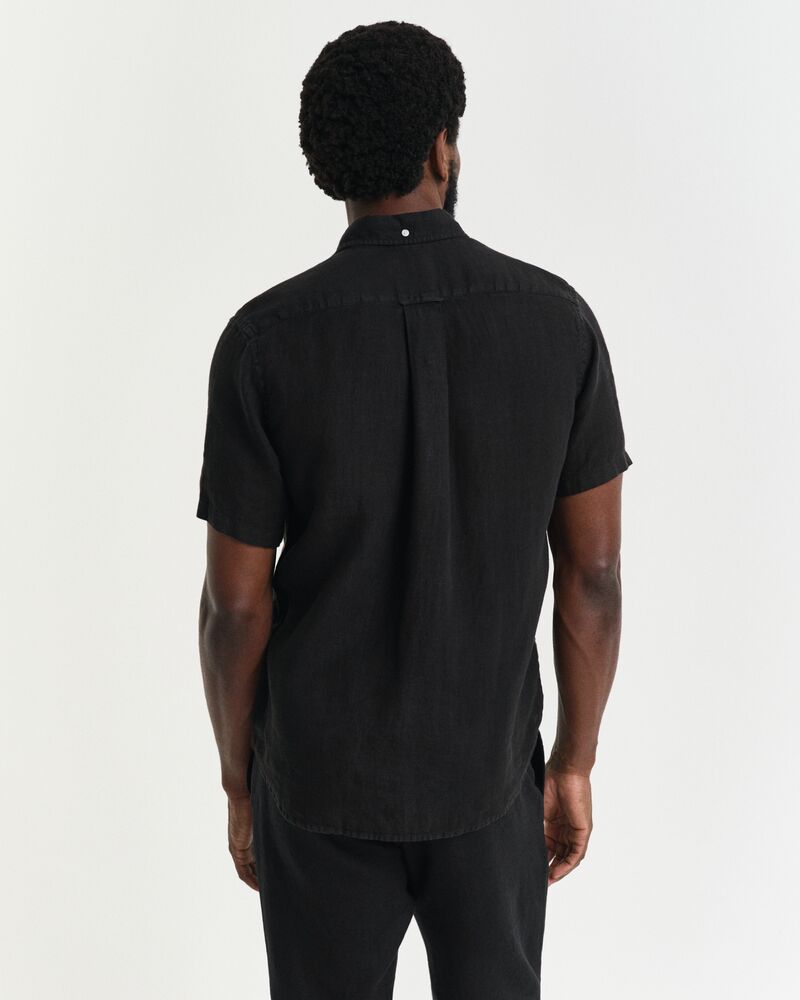 REG GMNT DYED LINEN SHIRT Black / S