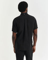REG GMNT DYED LINEN SHIRT Black / S