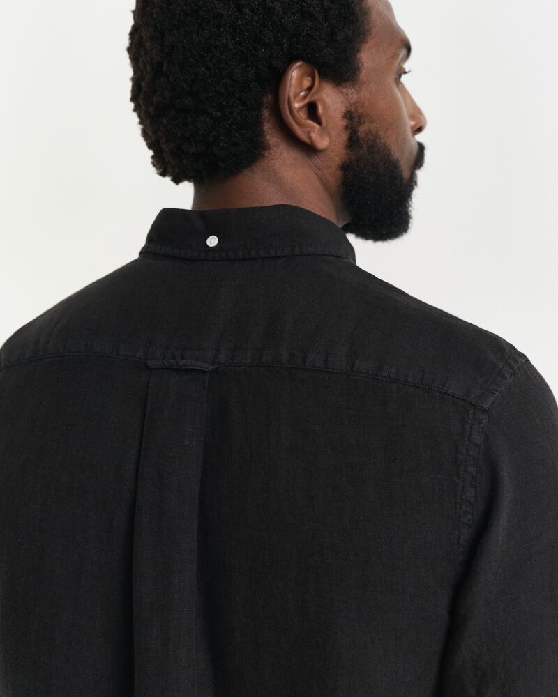 REG GMNT DYED LINEN SHIRT Black / S