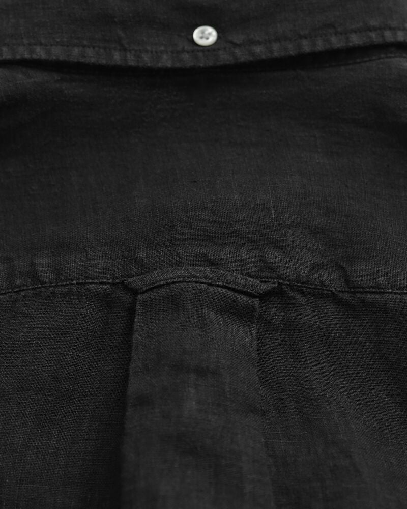 REG GMNT DYED LINEN SHIRT Black / S