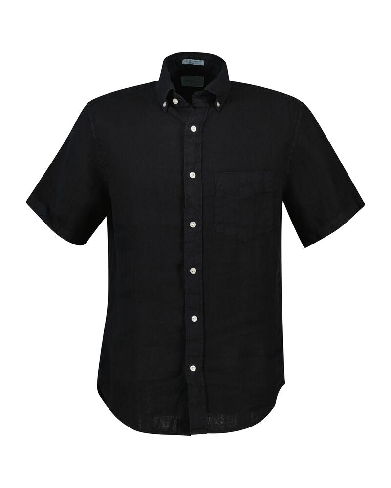REG GMNT DYED LINEN SHIRT Black / S