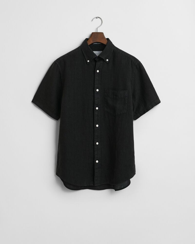 REG GMNT DYED LINEN SS SHIRT Black / S