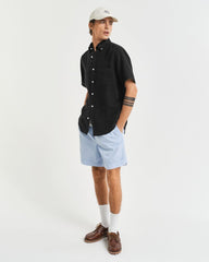 REG GMNT DYED LINEN SS SHIRT Black / S