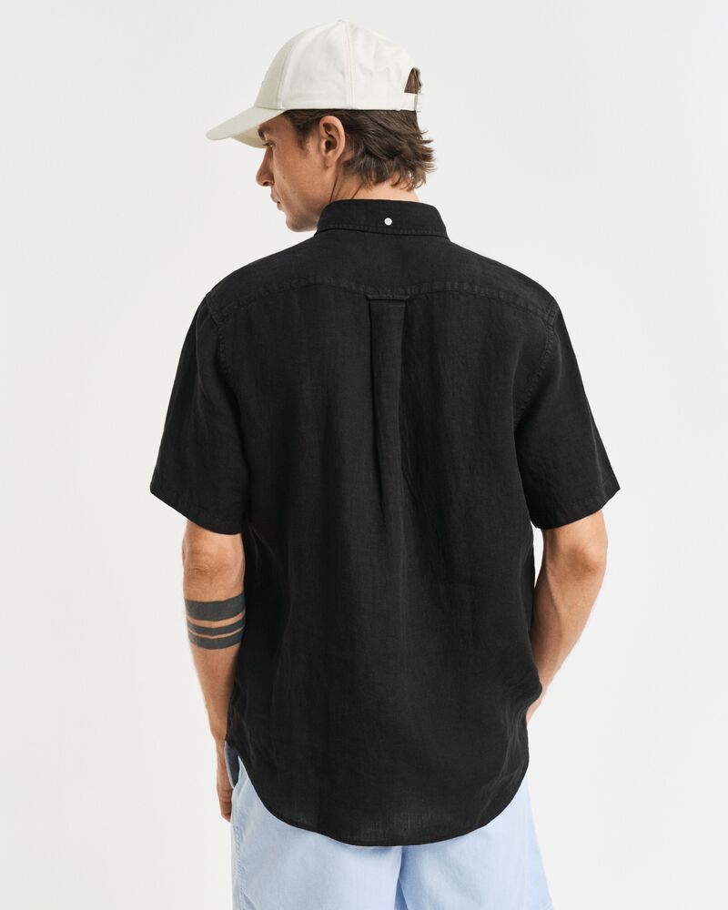 REG GMNT DYED LINEN SS SHIRT Black / S