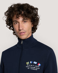 Nautical Flags Zip Cardigan Blue / M