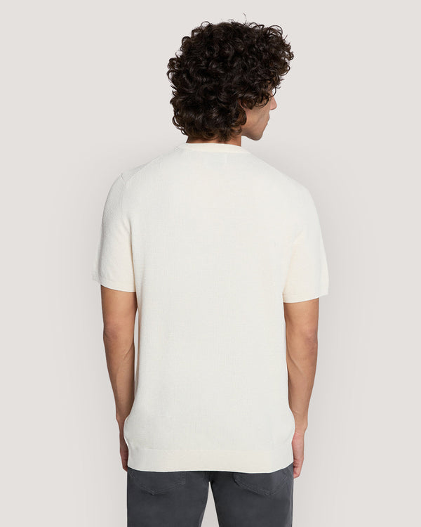 MICRO TEXTURED COTTON SS C-NECK Cream / M