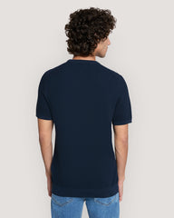 MICRO TEXTURED COTTON SS C-NECK Blue / M