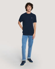 MICRO TEXTURED COTTON SS C-NECK Blue / M