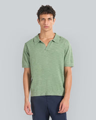 Sunfaded Short Sleeve Polo Sweater Green / L