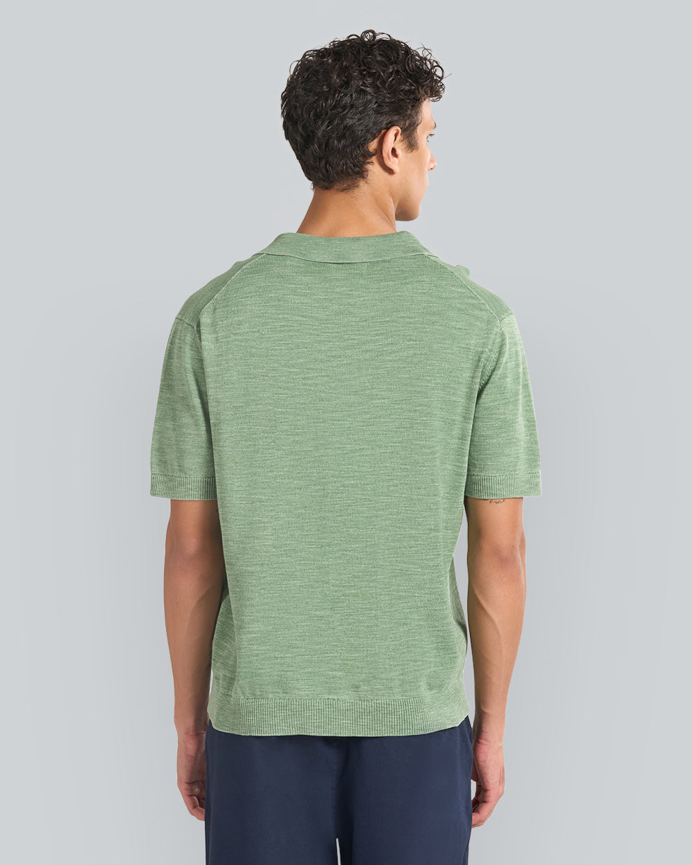 Sunfaded Short Sleeve Polo Sweater Green / L