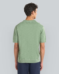 Sunfaded Short Sleeve Polo Sweater Green / L