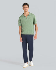 Sunfaded Short Sleeve Polo Sweater Green / L