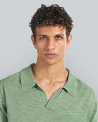 Sunfaded Short Sleeve Polo Sweater Green / L