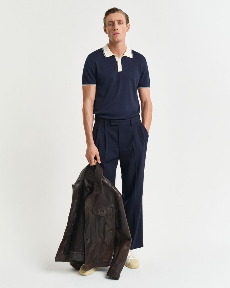 Modal Blend Polo Shirt Blue / S