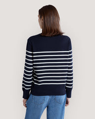 Striped Cotton Cardigan Blue / M