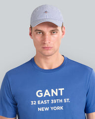 Striped Seersucker Cap Blue / OS