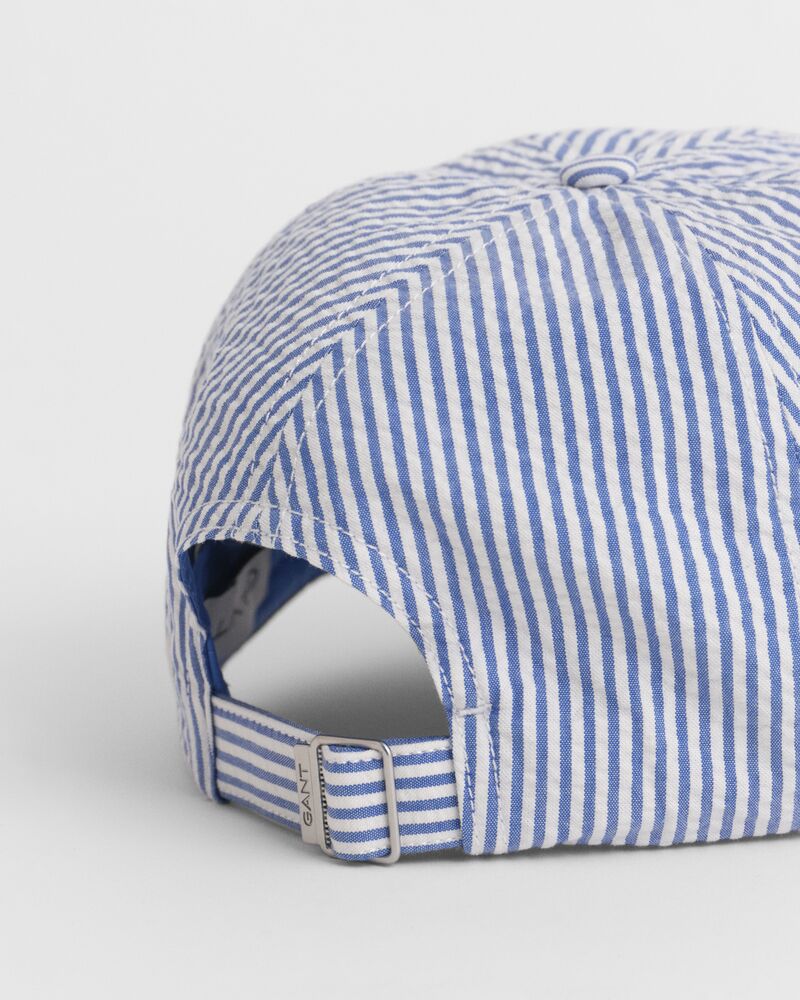 Striped Seersucker Cap Blue / OS